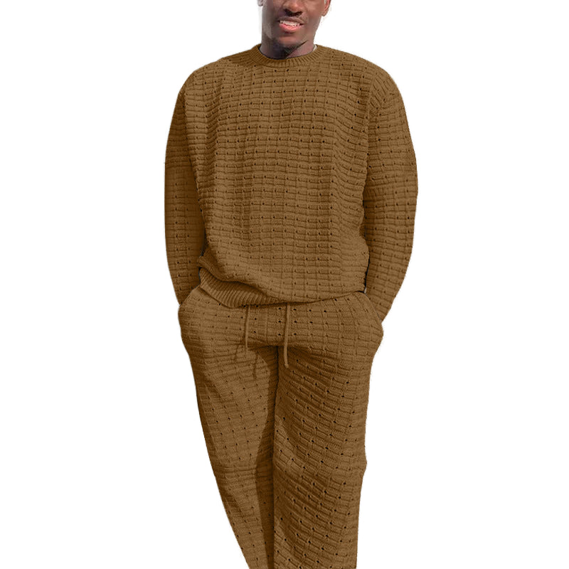 قميص رياضي طويل الأكمام وسروال واسع