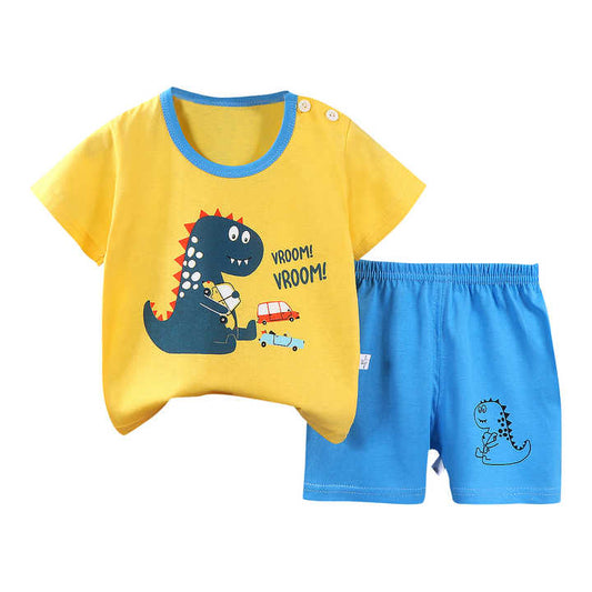 Casual 2-piece summer children's pajamas. 