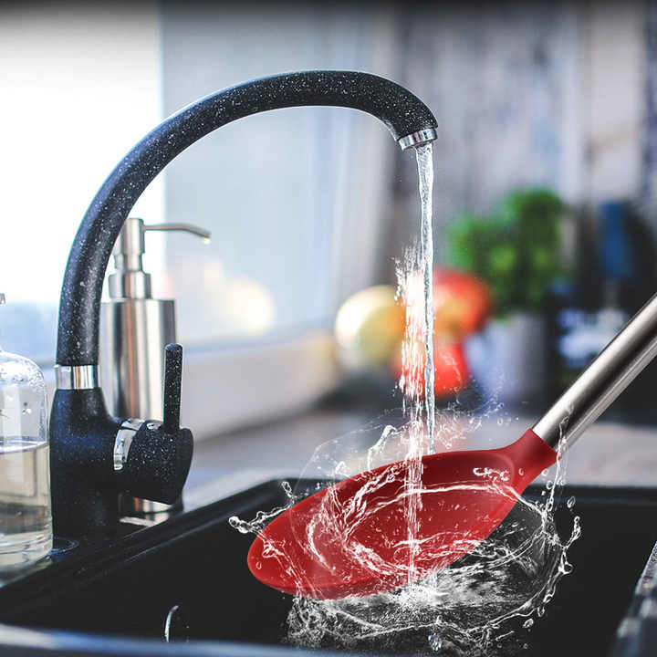 طقم أدوات طهي صغيرة من السيليكون - Silicone Mini Cookware Set with Metal Kitchen