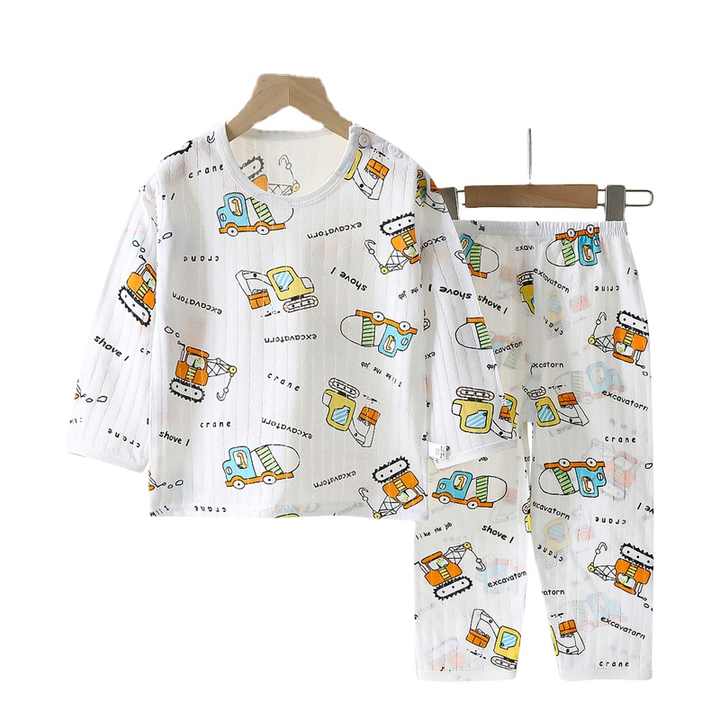 Girls Cartoon Printed Cotton Pajama Set Home Clothes 1-6 Years 2 Pieces Sleepwear 