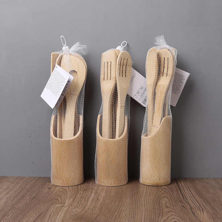 Bamboo Utensil Set Apartment Essentials-مجموعة أدوات مطبخ