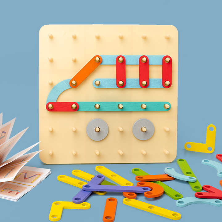 لعبة أحجية خشبية إبداعية للأطفال الصغار قابلة   Creative Wooden Puzzle Toy for Toddlers,