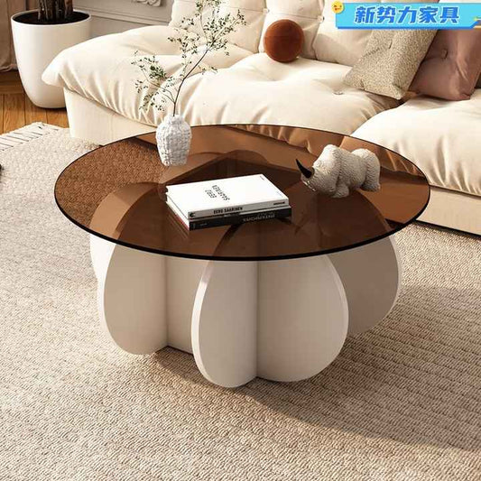 طاولة قهوة من الزجاج المقسى بتصميم عصري . Modern Simple Luxury Design Tempered