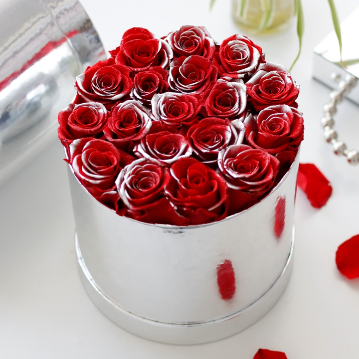 هدية عيد الحب لعيد الميلاد دلو العناق الأبدي زهرة مجففة طبيعية حقيقية هدية حمراء Valentine's Day Gift for Christmas Eternal Hug Bucket Real Natural Dried Flower Red Gift