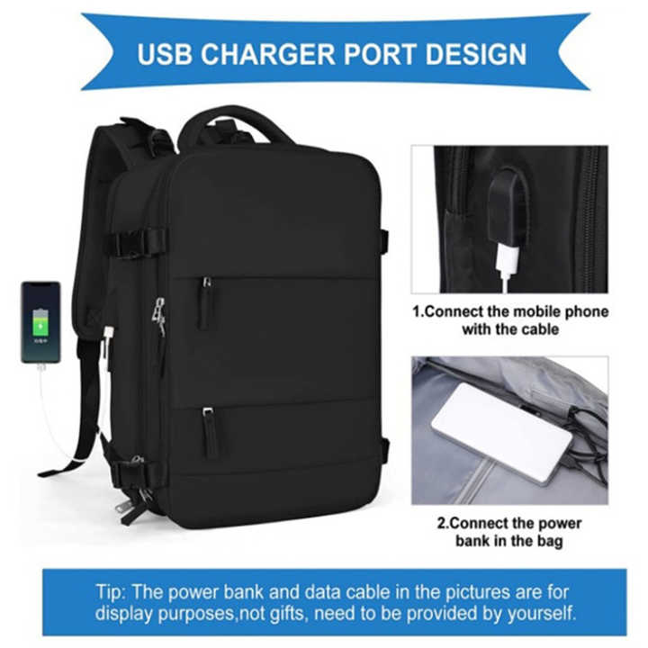 New Small Backpack Double Zipper USB Port Backpack 