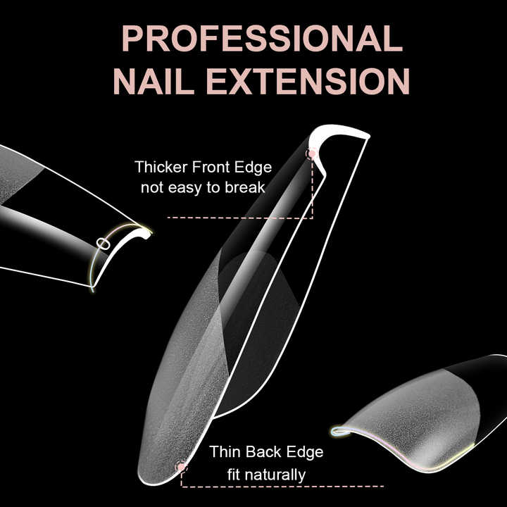 Boxed Short Trapezoidal Semi-French Nails 