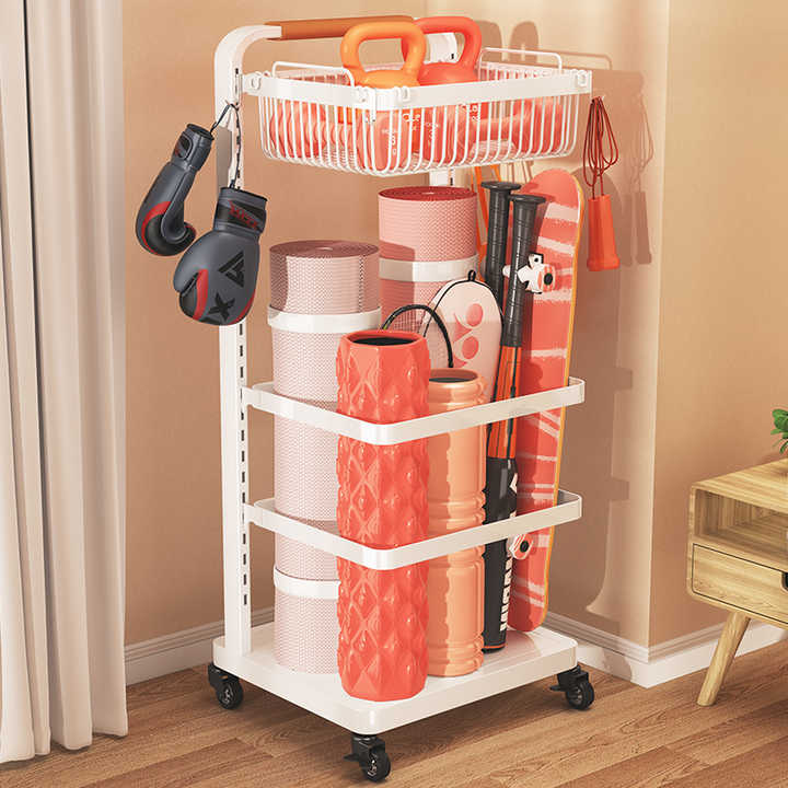 Multifunctional Removable 3-Tier Gym Equipment Rack, Yoga Mat Shelf Organizer 