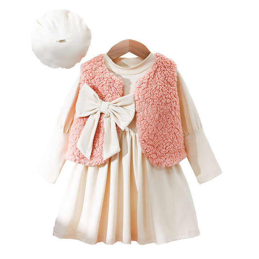 Jacket Dresses Hats for Baby Girls- مجموعة ملابس خريف وشتاء للبنات