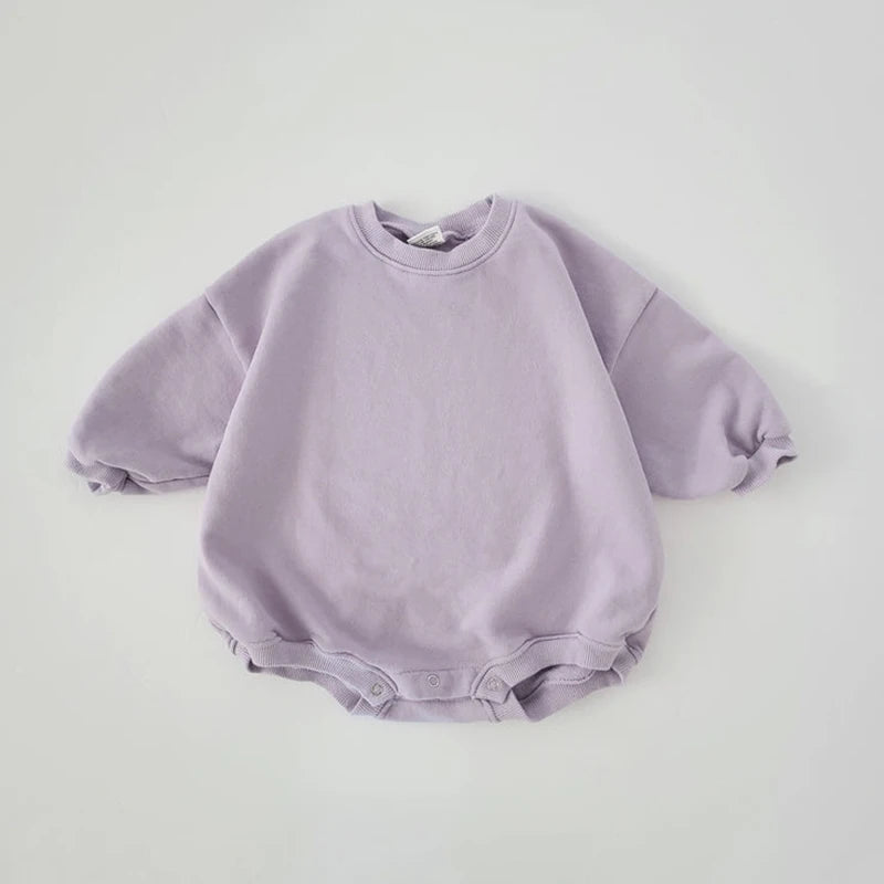 سويت شيرت رومبير طفل صغير بأكمام طويلة  -  Baby Girl Boy Sweatshirt Romper Toddler