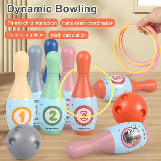 Kids Sports Toys Bowling Ball Toy Ring-مجموعة حلقات لعبة كرة البولينج