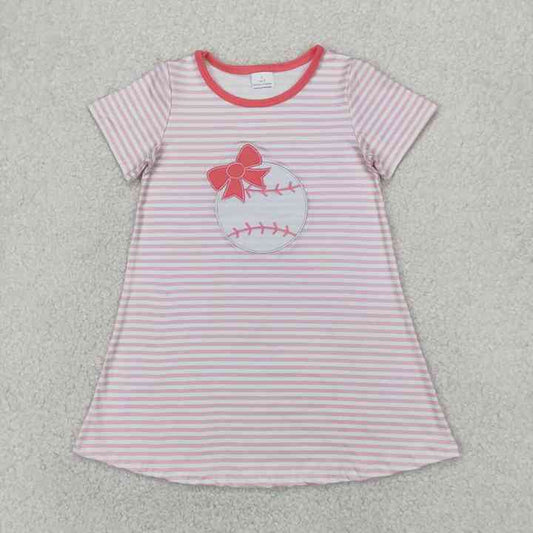Length Summer One Piece Clothes- فستان أطفال بناتي بأكمام قصيرة