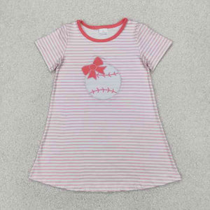 Length Summer One Piece Clothes- فستان أطفال بناتي بأكمام قصيرة
