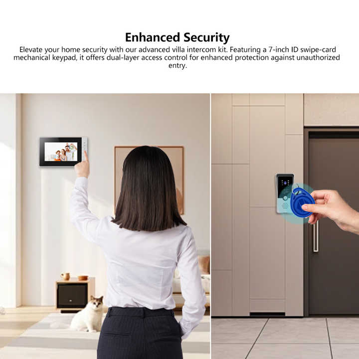 Tuya WiFi Waterproof Two-Way Visual Intercom Home Security Equipment Intercom 7 Inch Screen Can Record Videosتويا واي فاي مقاوم للماء جهاز اتصال داخلي بصري في اتجاهين معدات أمن منزلية انتركوم شاشة 7 بوصة يمكن تسجيل مقاطع الفيديو