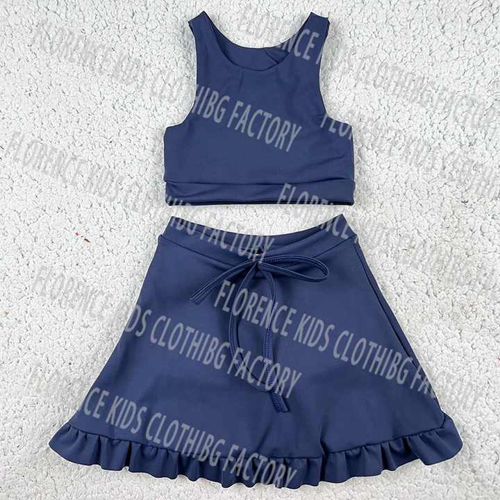 DH OEM Fashion Customized Colors Toddler Girls Yoga Gym.Running.Sport Clothing Set Yoga Set Wholesale مجموعة ملابس رياضية للجري واليوجا للبنات الصغار بألوان مخصصة من DH OEM للبيع بالجملة