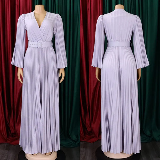 Women's long pleated dress 