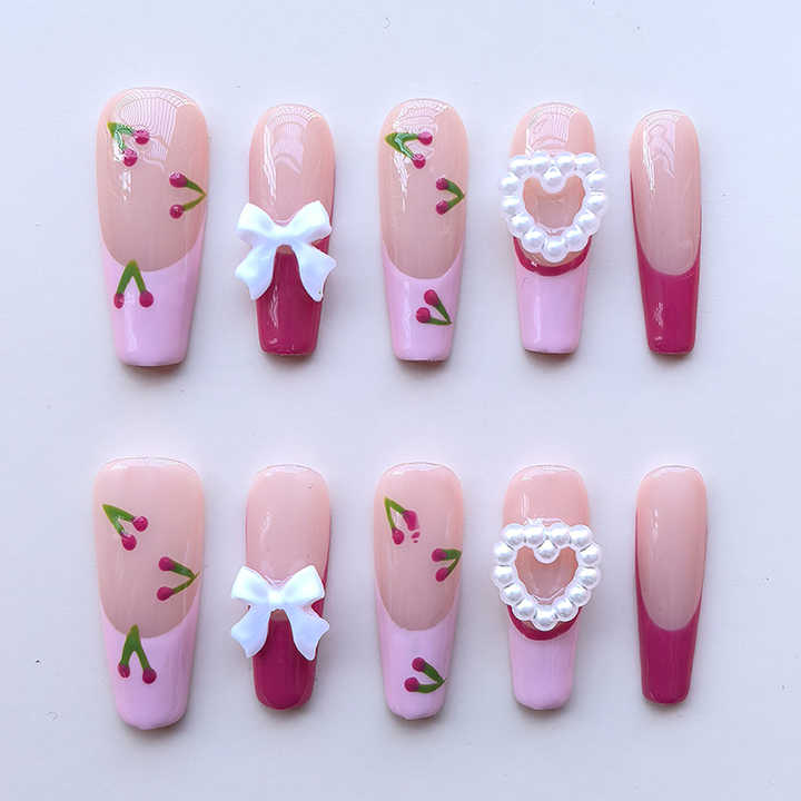 Hot Selling French Style Multi Size Long Nails