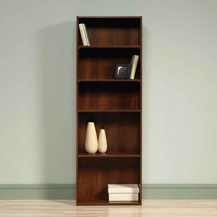 Bookshelf with Adjustable Storage Shelves, in Brook Cherry خزانة كتب بخمسة رفوف