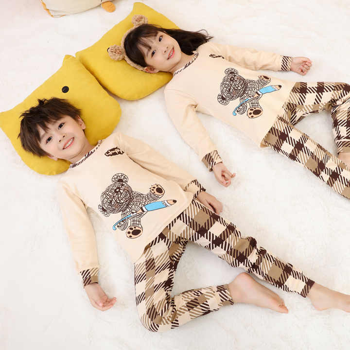 طقم سراويل بأكمام طويلة للأطفال  hildren's autumn and winter