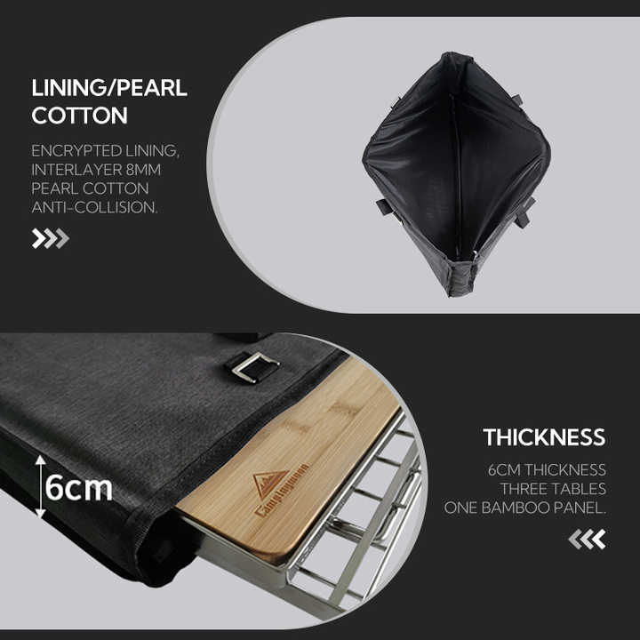 Camping Moon Black Canvas Camping Gear Carrier Bags, 