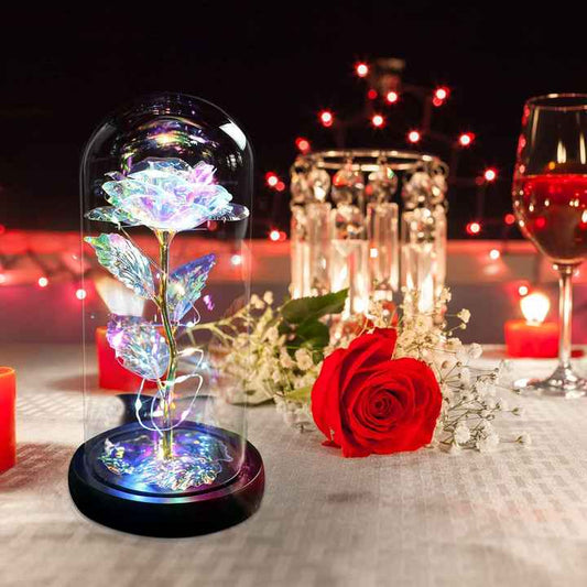 زهرة أبدية ضوء ليلي مع غطاء زجاجي تم إرساله . Eternal Flower Night Light with Glass Cover Sent
