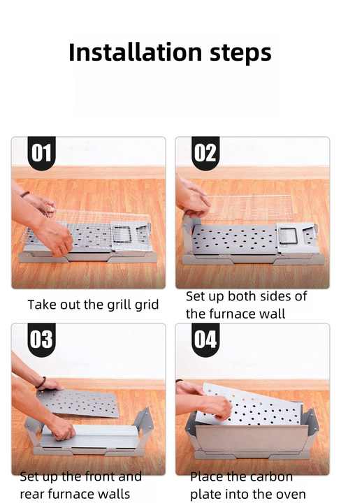 Charcoal Table Top Grill Meat Vegetable BBQ 