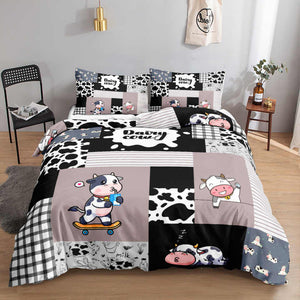 3D Cartoon Duvet Cover Set, 3 Pieces, Boys Girls, Pink 