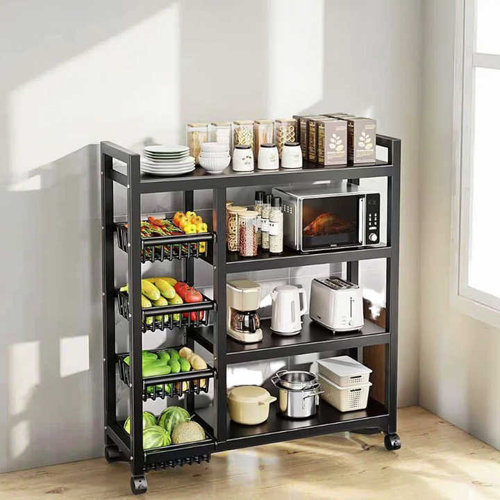 Home Food Storage Rack Freestanding Organizer Convenient Store for Bedroom, Kitchen, Bathroom Home Accessory for Space Efficient 