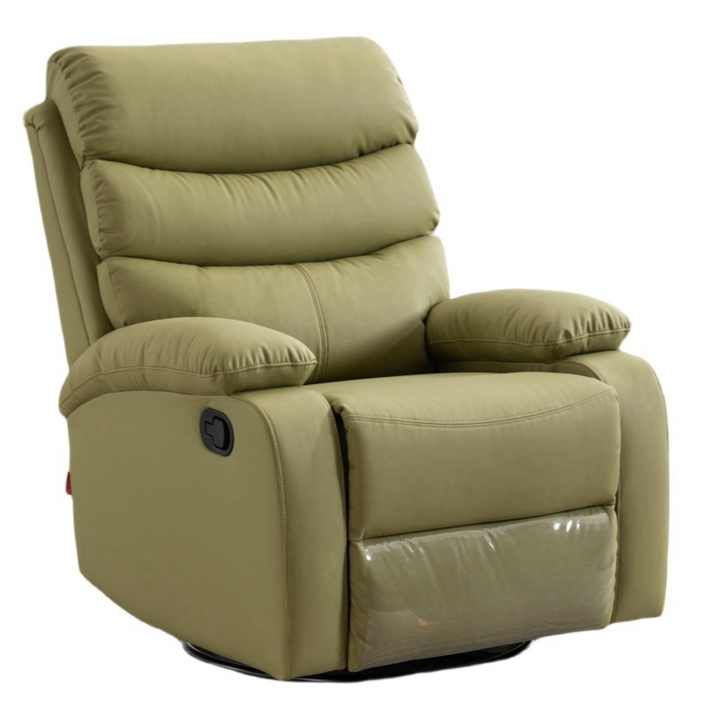 Green faux leather swivel lounge sofa 