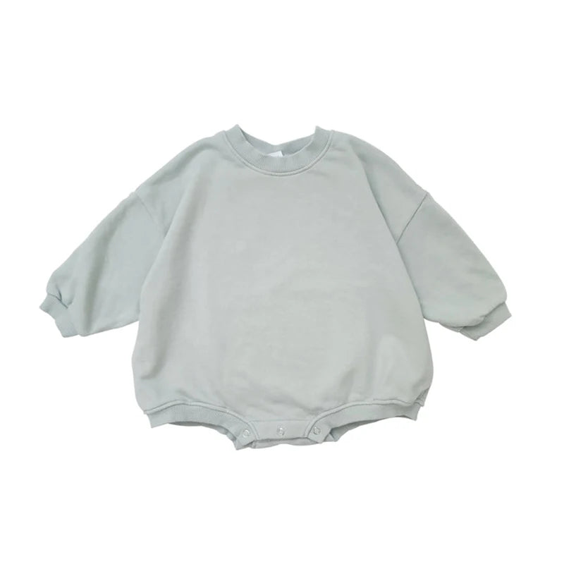 سويت شيرت رومبير طفل صغير بأكمام طويلة  -  Baby Girl Boy Sweatshirt Romper Toddler