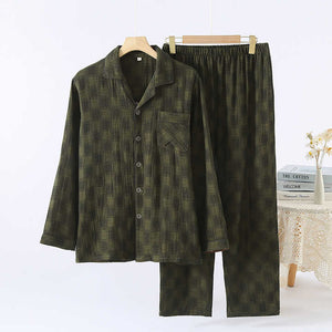 Men's Pure Cotton Slow Rise Long Sleeve Shirt Set Men's Pure Cotton Slow Rise Long Sleeve Shirt Set 