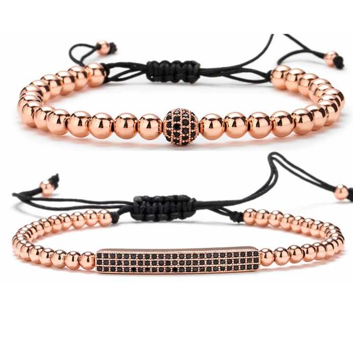 2023 Copper Beaded Bracelet for Women and Men, Set. 