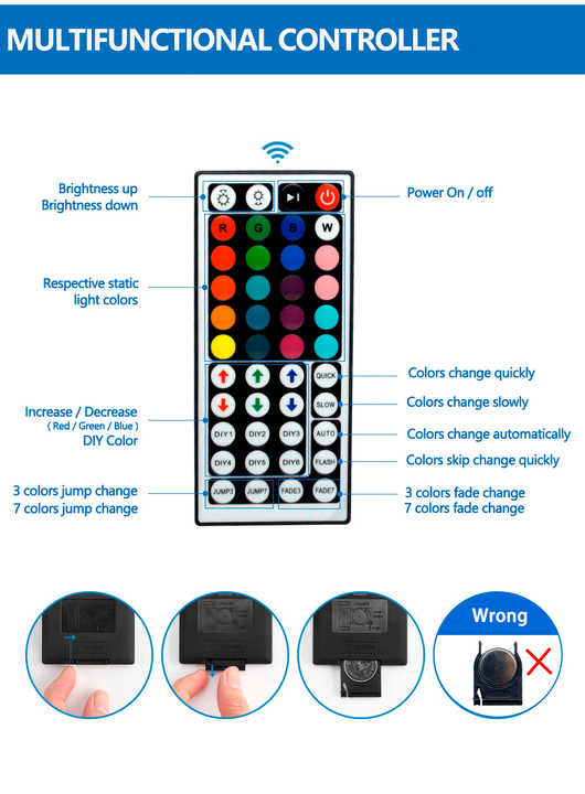 Flexible remote control strip