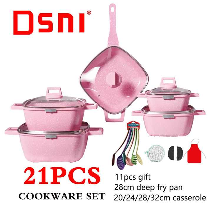 Home metal square pot set 