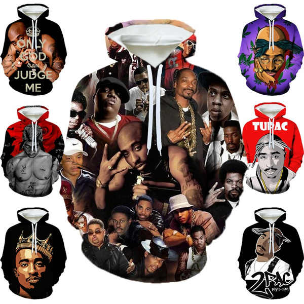 هودي رجالي مطبوع عليه  2بتقنية الطباعة ثلاثية الأبعاد، هودي رجالي مطبوع عليه 2Pac بتقنية الطباعة الرقمية