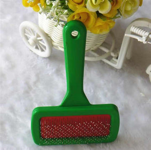 Hot Sale Pet Supplies Green and Red Pet Cat Dog Puppy Dog Hair Fur Coat Grooming Brush 