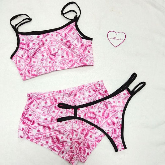 قطع طقم قصير ملابس داخلية نسائية 3