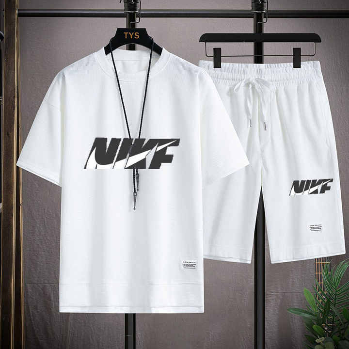 Men's 2 Piece T-Shirt Set Summer Casual Plus Size Five Piece Hip Hop Pants Holiday Couples Outfits 