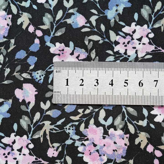 Skin-Friendly Pajamas and Shirt Clothing Fabric قماش حرير قطني مطبوع عليه زهور باللونين