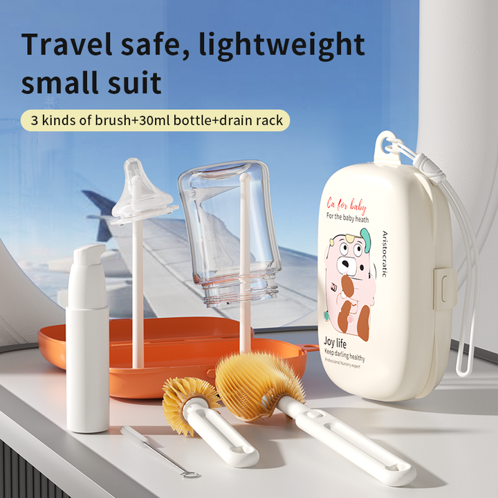 Travel-Friendly Baby Bottle Straw Brush Set 