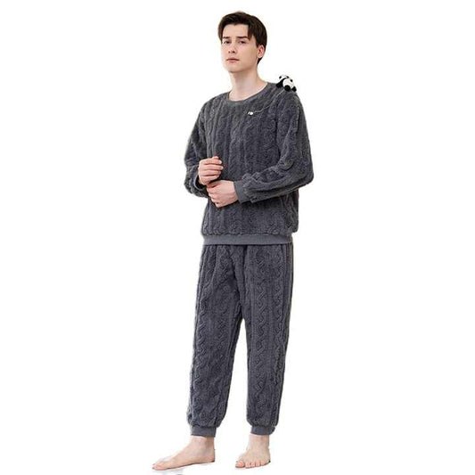 New design from the factory, fleece pajamas with a slit 