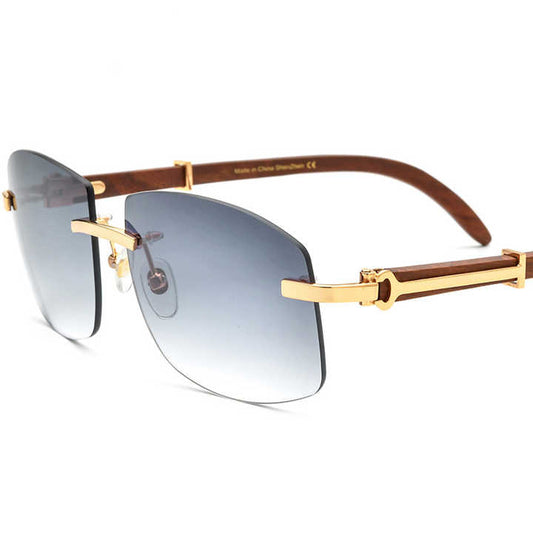 Sunglasses Men's and Women's Nylon Lens Glasses-  نظارات شمسية من الخشب الأحمر المعدني