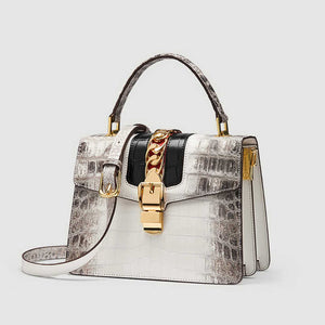 Luxury women's handbag made of genuine leather 