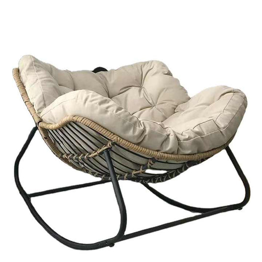 Single relaxing rocking chair made of rattan 