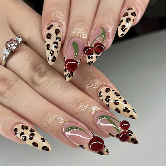 French Leopard Nail Art 