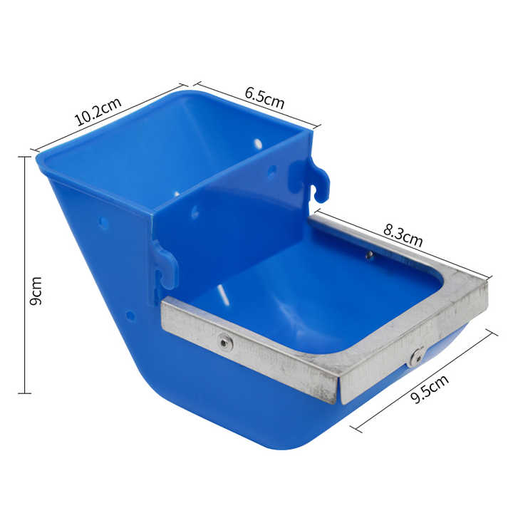 Bowls and Feeders - Plastic and Steel Food Feeder for Rabbit Cage 