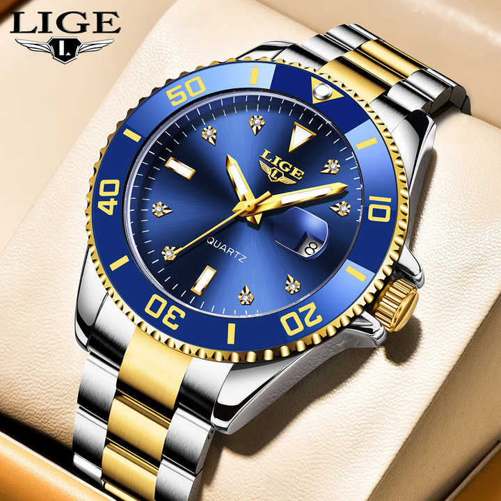 LG89152 Men's Gold-Tone Waterproof Quartz Watch 