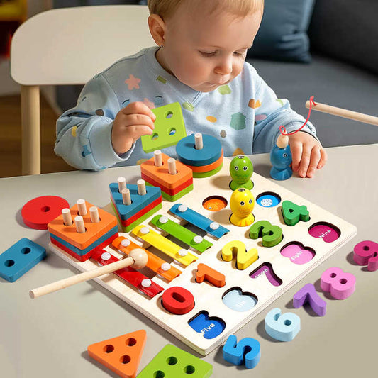 مجموعة مونتيسوري للأشكال الهندسية الأربعة في   Montessori 4-in-1 Geometric Shapes Set