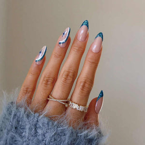 &nbsp;Nail Art Glossy French -أظافر فرنسية لامعة
