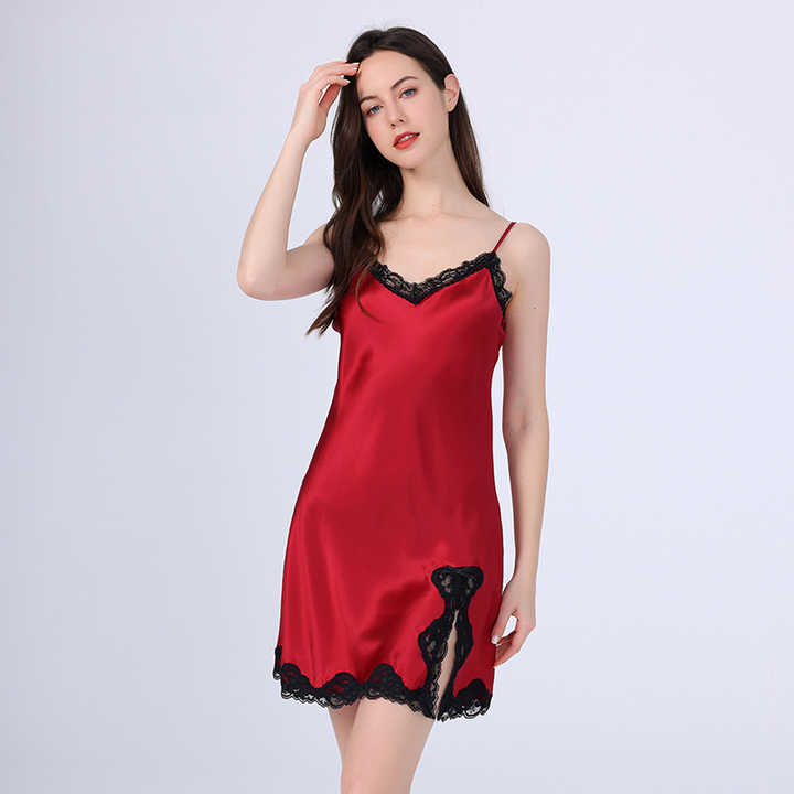 Luxury Silk Short Lace Nightgown for Women