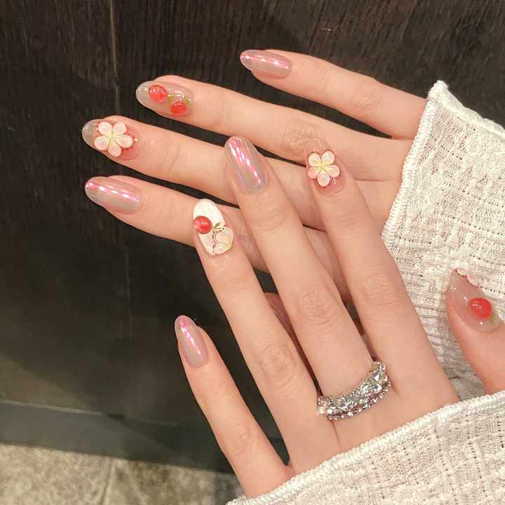 Handmade Floral-False Nails 